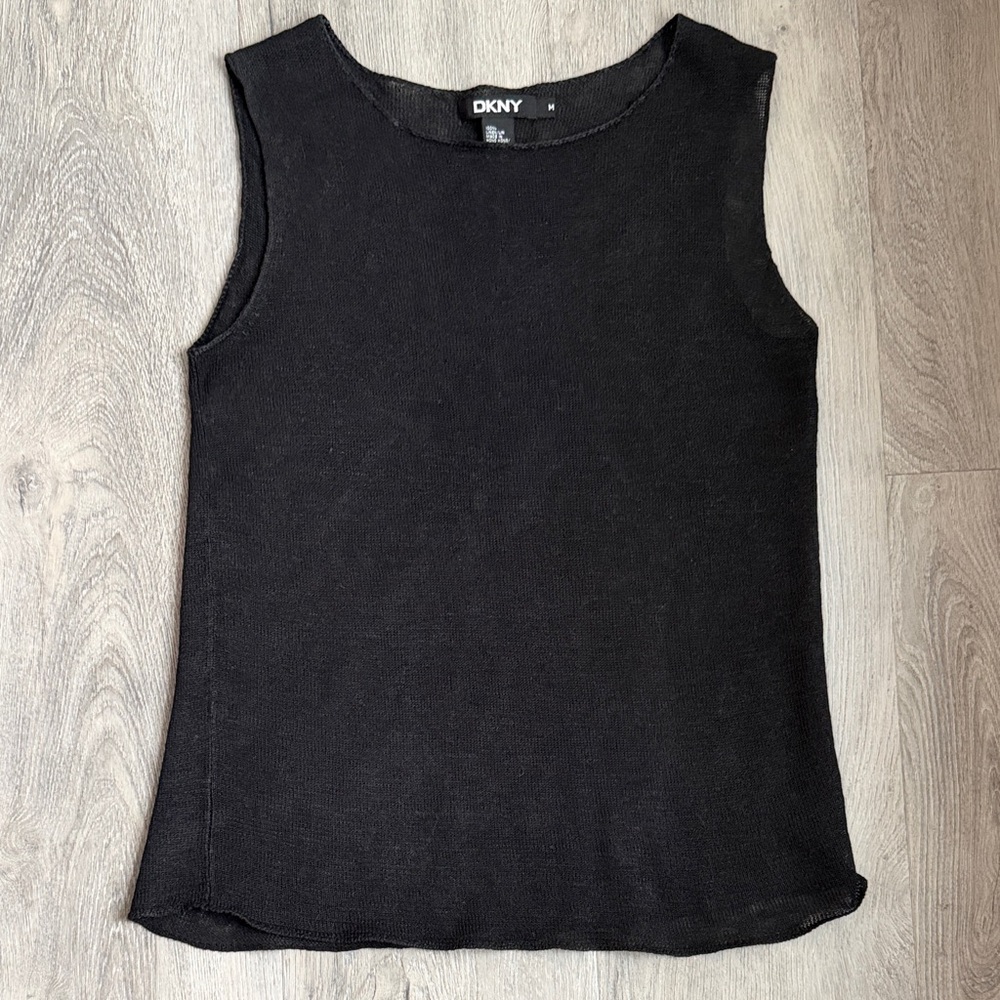 DKNY Black Sleeveless Tank Top